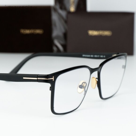 Tom Ford Men Eyeglasses Black Gold Blue Light Block FT5733-B 002 NEW AUTHENTIC - Picture 4 of 10